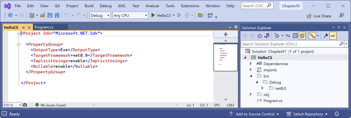 Figure 1.7: Showing the compiler-generated folders and files