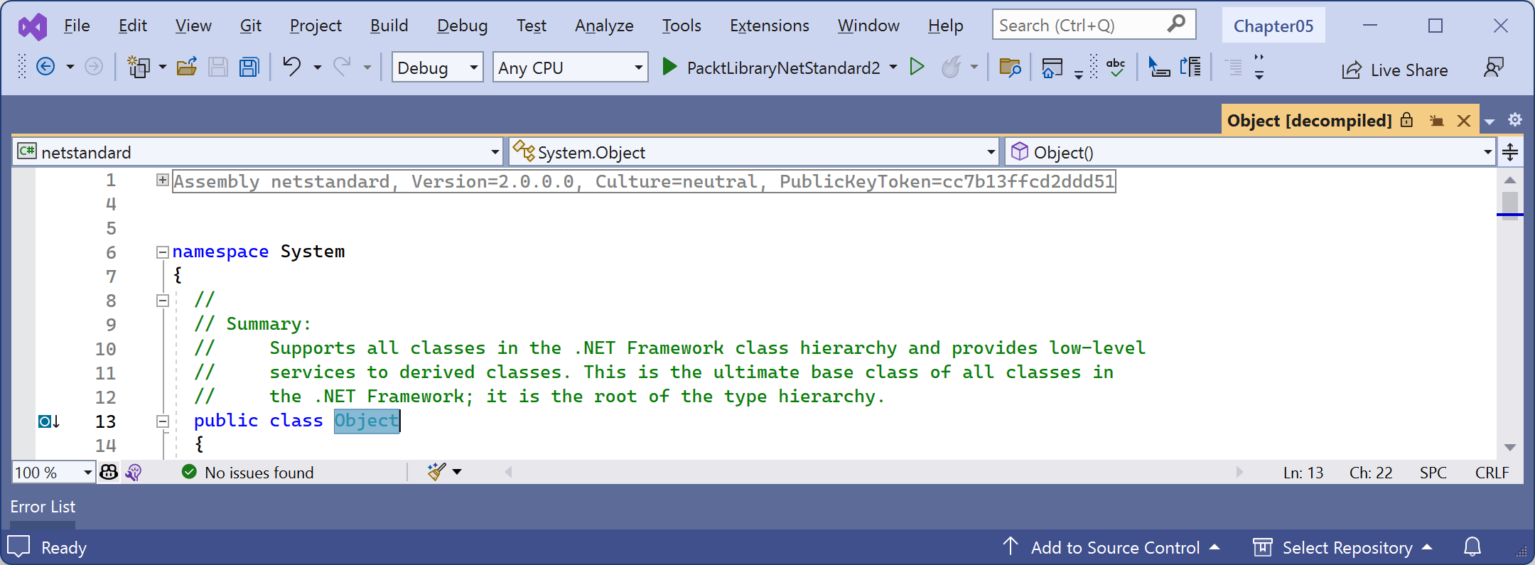 Figure 5.1: System.Object class definition in .NET Standard 2.0