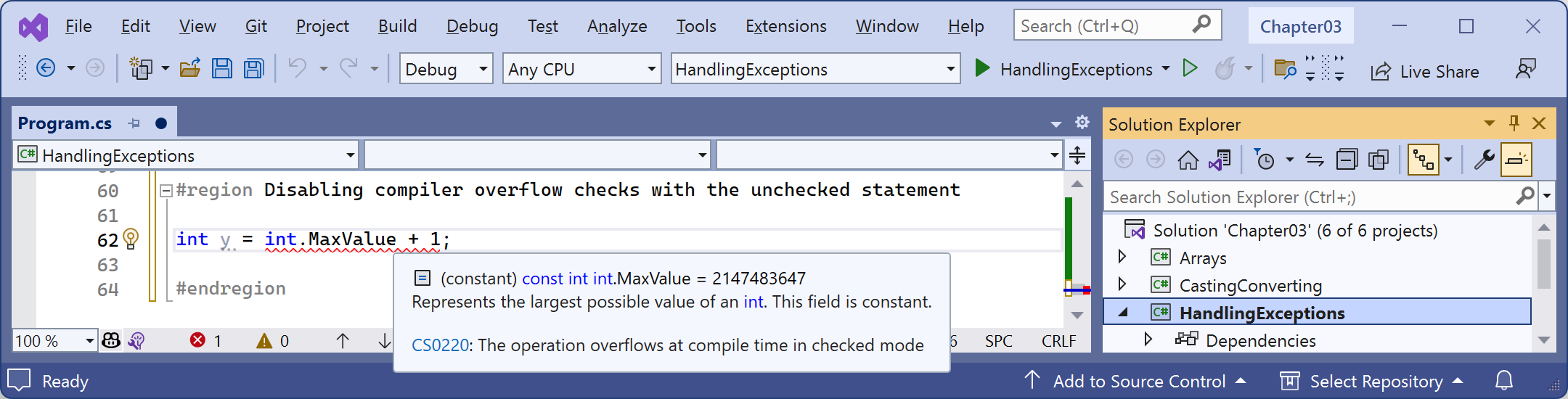 Figure 3.4: A compile-time check for integer overflow